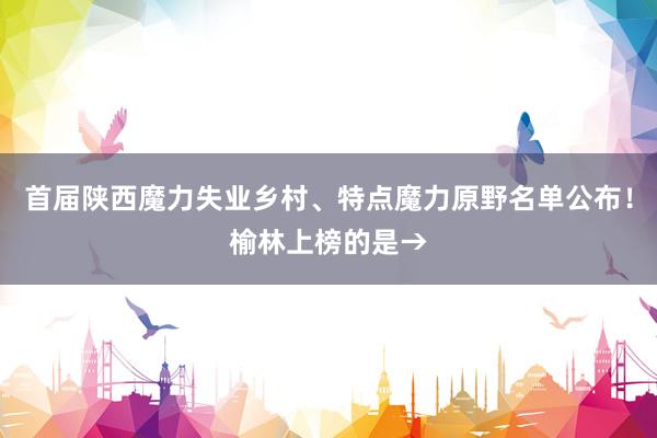 首届陕西魔力失业乡村、特点魔力原野名单公布！榆林上榜的是→